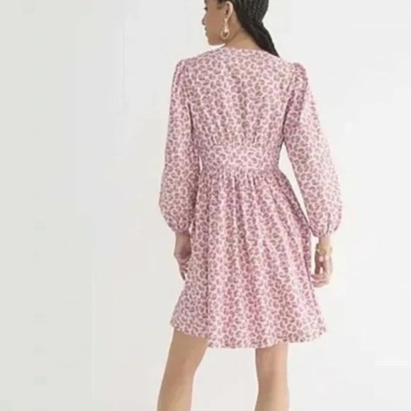 J.Crew cotton poplin mini dress peony paisley print Pink - Picture 2 of 9